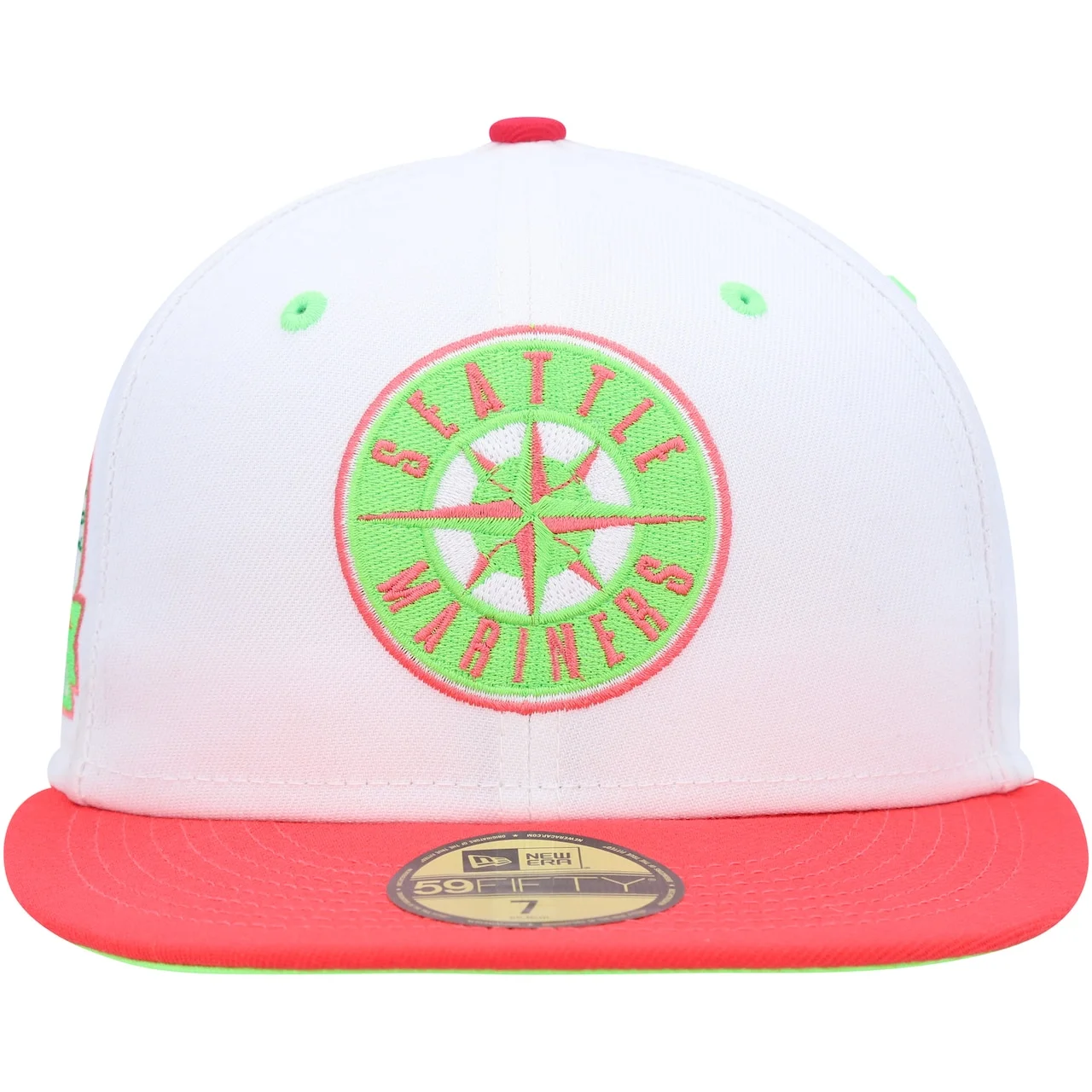 Men's Seattle Mariners New Era White/Coral 30th Anniversary Strawberry Lolli 59FIFTY Fitted Hat 4 Men's Seattle Mariners New Era White/Coral 30th Anniversary Strawberry Lolli 59FIFTY Fitted Hat - Image 2