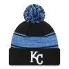 Men's Kansas City Royals New Era Black Chilled Cuffed Knit Hat With Pom