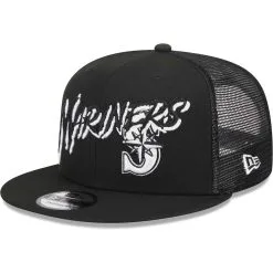 Men's Seattle Mariners New Era Black Street Trucker 9FIFTY Snapback Hat -Field Ready Shop mens new era black seattle mariners street trucker 9fifty snapback hat ss5 p 4640904pv 3u lvz3hniy3abfqcfelgkzv gy3gonhzhxklaz74echi