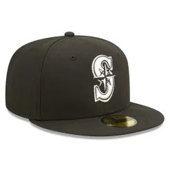 Men's Seattle Mariners New Era Black Team Logo 59FIFTY Fitted Hat -Field Ready Shop mens new era black seattle mariners team logo 59fifty fitted hat pi4733000 altimages ff 4733499 af34ac399e75007204a9alt3 full