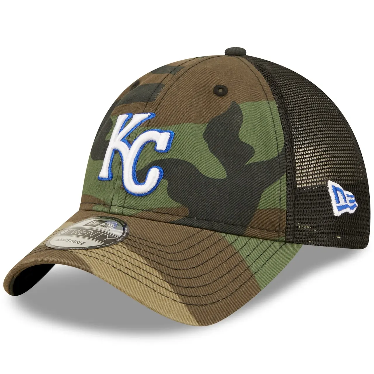 Men's Kansas City Royals New Era Camo 9TWENTY Trucker Snapback Hat 3 Men's Kansas City Royals New Era Camo 9TWENTY Trucker Snapback Hat