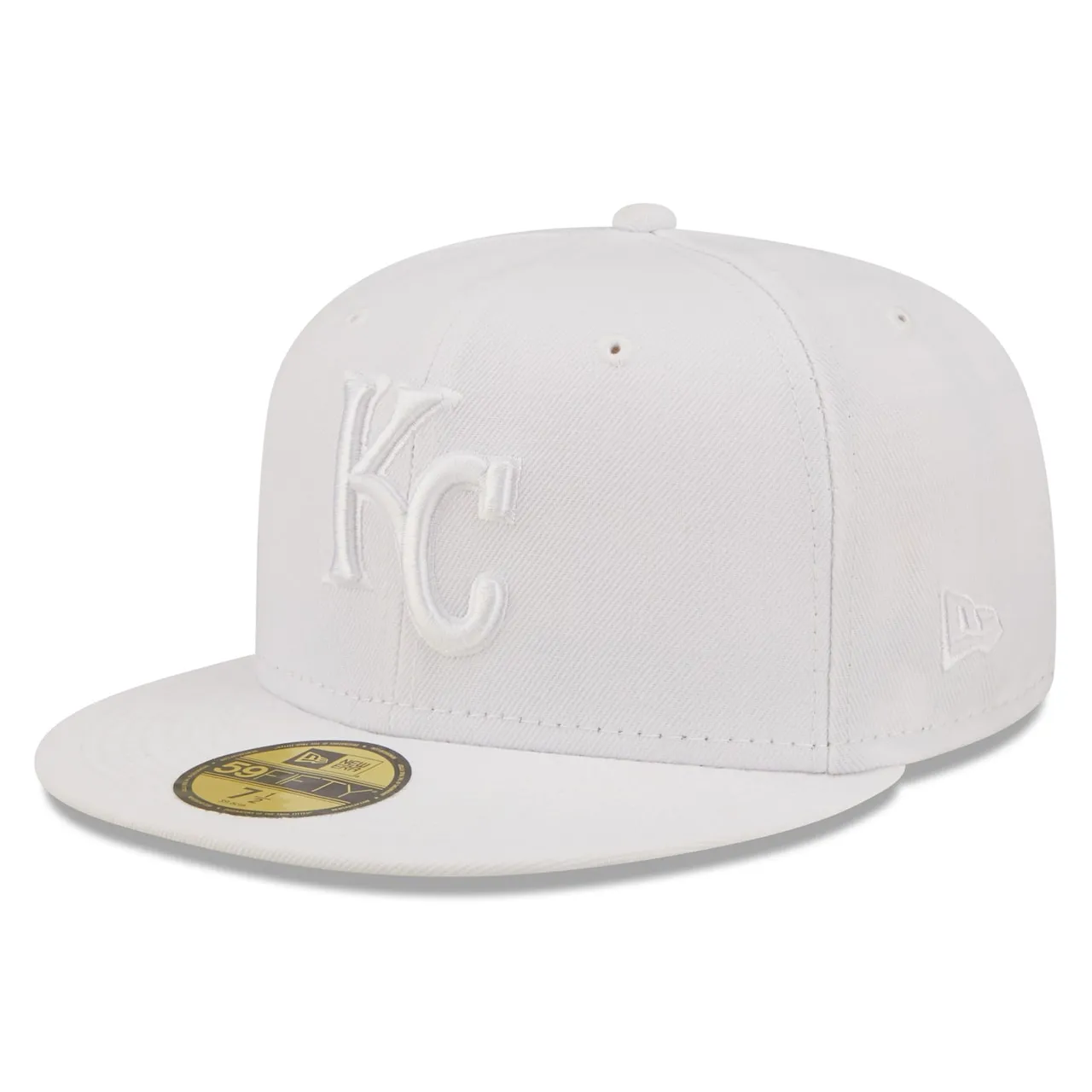 Men's Kansas City Royals New Era White On White 59FIFTY Fitted Hat 3 Men's Kansas City Royals New Era White On White 59FIFTY Fitted Hat