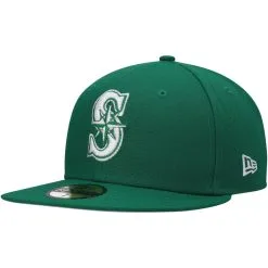 Men's Seattle Mariners New Era Kelly Green White Logo 59FIFTY Fitted Hat