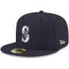 Men's Seattle Mariners New Era Navy White Logo 59FIFTY Fitted Hat