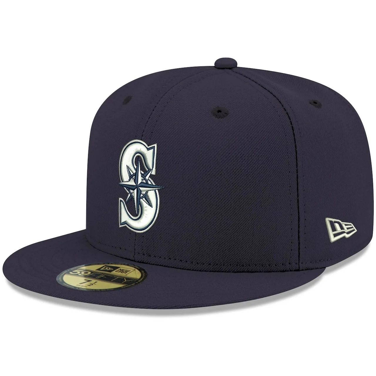 Men's Seattle Mariners New Era Navy White Logo 59FIFTY Fitted Hat 3 Men's Seattle Mariners New Era Navy White Logo 59FIFTY Fitted Hat