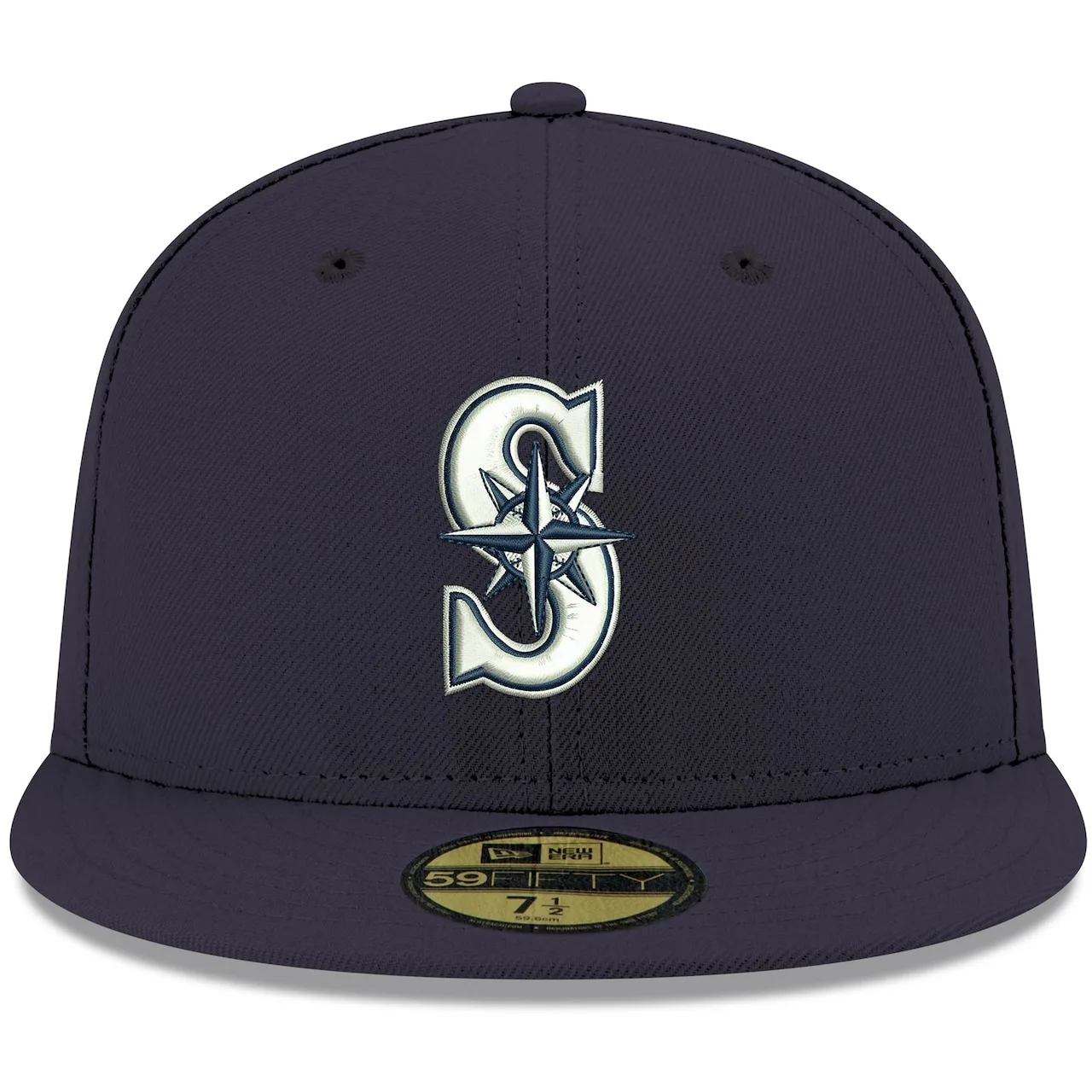 Men's Seattle Mariners New Era Navy White Logo 59FIFTY Fitted Hat 4 Men's Seattle Mariners New Era Navy White Logo 59FIFTY Fitted Hat - Image 2