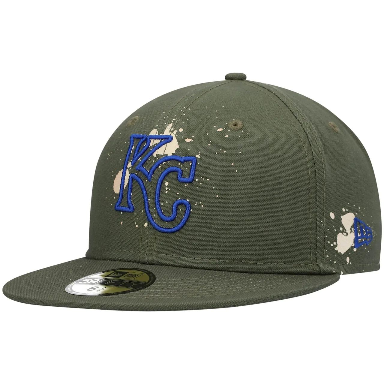Men's Kansas City Royals New Era Olive Splatter 59FIFTY Fitted Hat 3 Men's Kansas City Royals New Era Olive Splatter 59FIFTY Fitted Hat