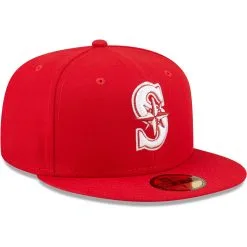 Men's Seattle Mariners New Era Red White Logo 59FIFTY Fitted Hat -Field Ready Shop mens new era red seattle mariners white logo 59fifty fitted hat pi4692000 altimages ff 4692875 303f044a1f77975b1d4falt3 full