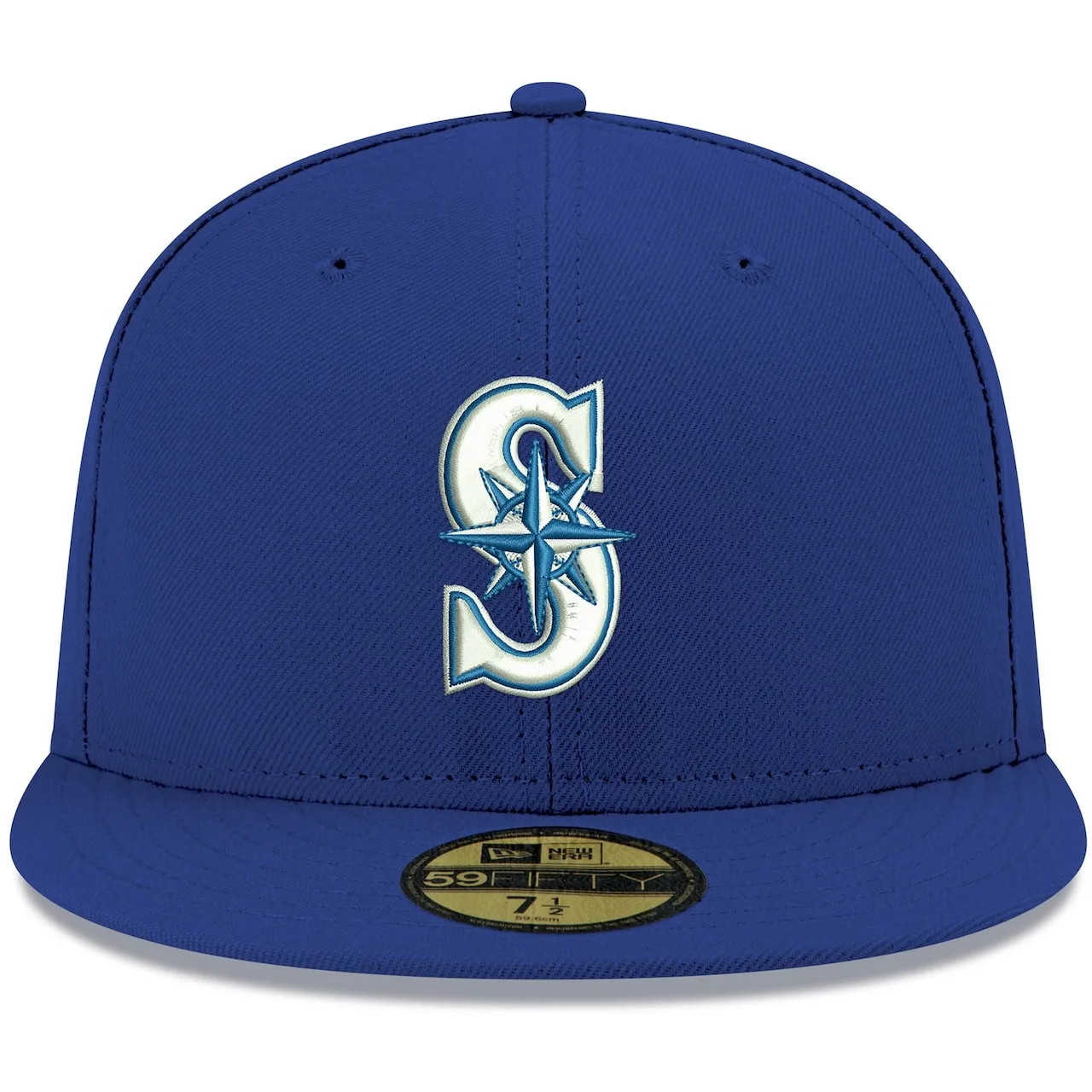 Men's Seattle Mariners New Era Royal White Logo 59FIFTY Fitted Hat 4 Men's Seattle Mariners New Era Royal White Logo 59FIFTY Fitted Hat - Image 2