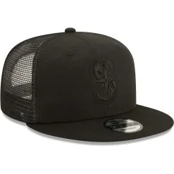 Men's Seattle Mariners New Era Blackout Trucker 9FIFTY Snapback Hat -Field Ready Shop mens new era seattle mariners blackout trucker 9fifty snapback hat pi4416000 altimages ff 4416137 2add53ef9e5efeed4943alt3 full