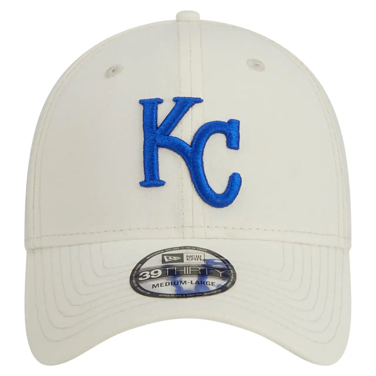 Men's Kansas City Royals New Era White Chrome Team Classic 39THIRTY Flex Hat 4 Men's Kansas City Royals New Era White Chrome Team Classic 39THIRTY Flex Hat - Image 2