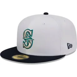 Men's Seattle Mariners New Era White Optic 59FIFTY Fitted Hat