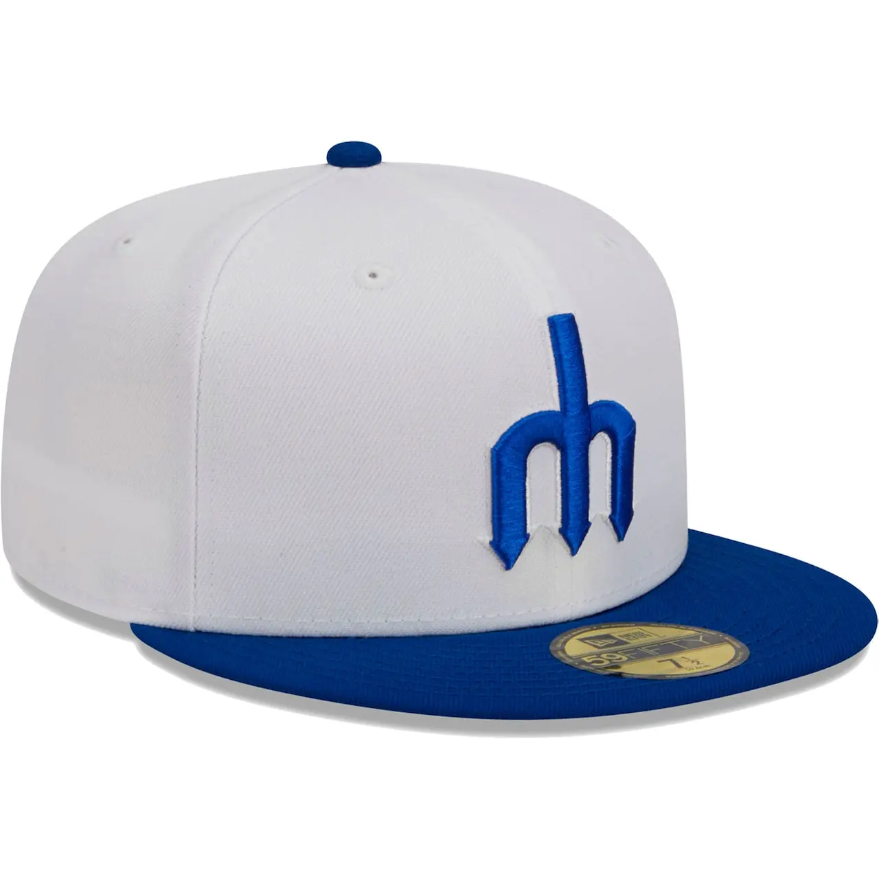 Men's Seattle Mariners New Era White Optic 59FIFTY Fitted Hat 5 Men's Seattle Mariners New Era White Optic 59FIFTY Fitted Hat - Image 3