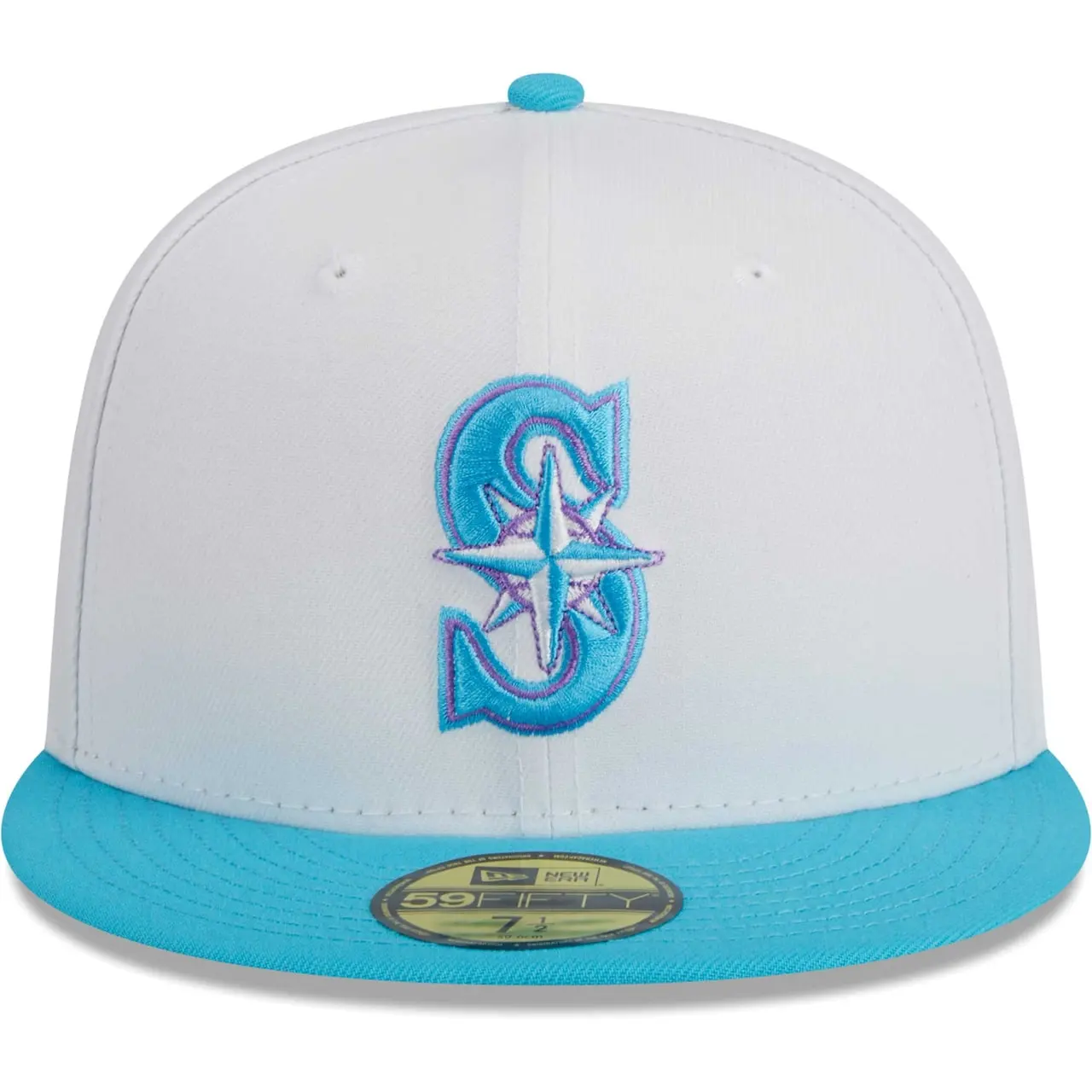 Men's Seattle Mariners New Era White Vice 59FIFTY Fitted Hat 4 Men's Seattle Mariners New Era White Vice 59FIFTY Fitted Hat - Image 2