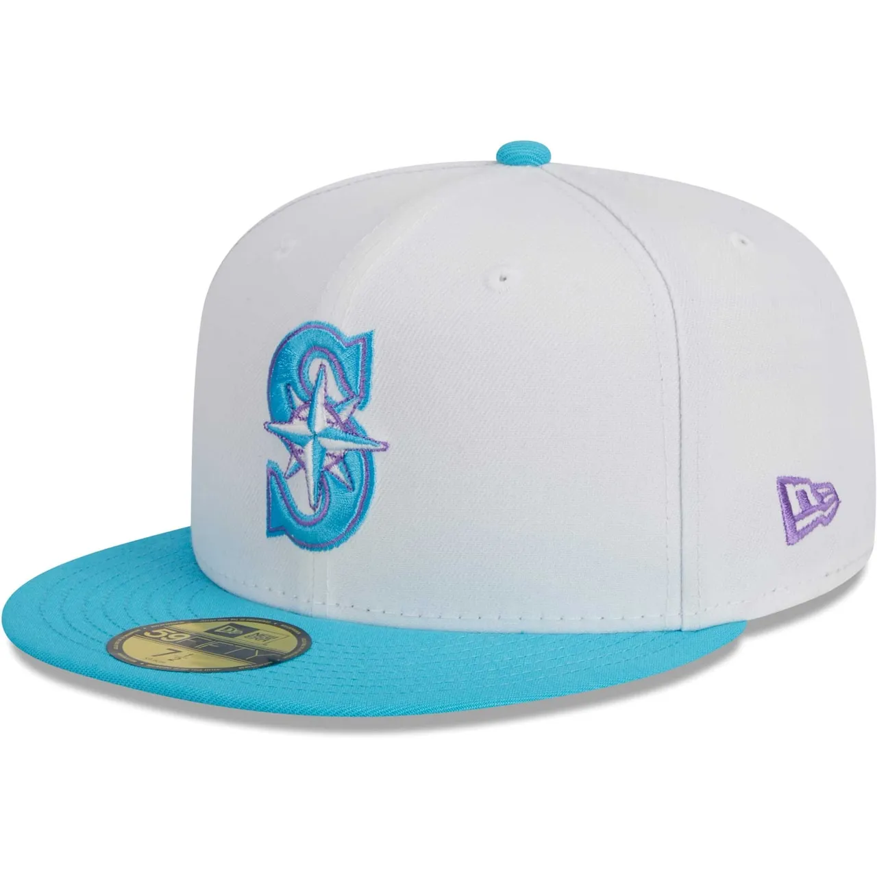 Men's Seattle Mariners New Era White Vice 59FIFTY Fitted Hat 5 Men's Seattle Mariners New Era White Vice 59FIFTY Fitted Hat - Image 3
