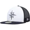 Men's Seattle Mariners New Era White/Navy 2023 On-Field Batting Practice 59FIFTY Fitted Hat