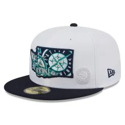 Men's Seattle Mariners New Era White/Navy State 59FIFTY Fitted Hat