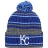 Men's Kansas City Royals '47 Gray/Royal Rexford Cuffed Knit Hat With Pom