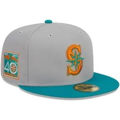 Men's Seattle Mariners New Era Gray/Teal 59FIFTY Fitted Hat