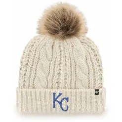 Women's Kansas City Royals '47 Cream Meeko Cuffed Knit Hat With Pom
