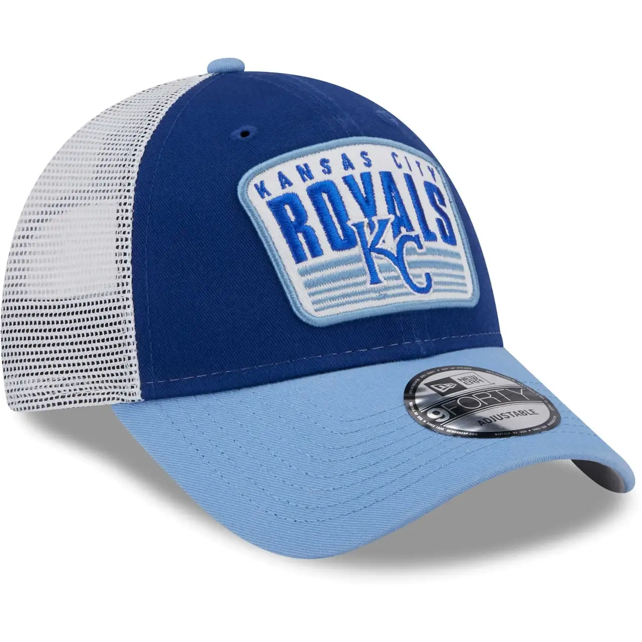 Youth Kansas City Royals New Era Royal Patch Trucker 9FORTY Snapback Hat 5 Youth Kansas City Royals New Era Royal Patch Trucker 9FORTY Snapback Hat - Image 3